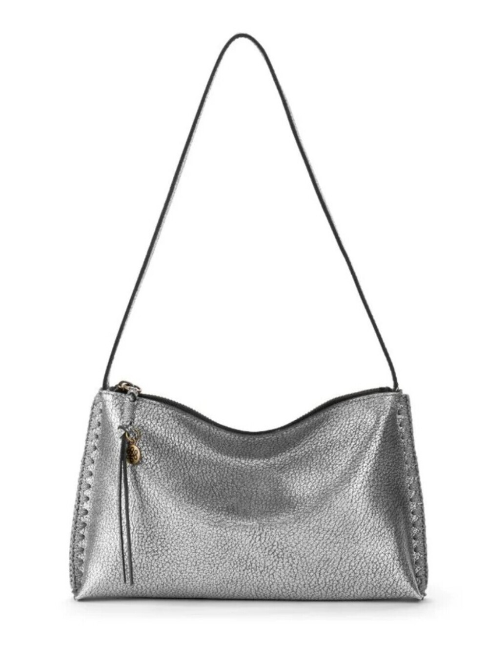 The Sak Mariposa Mini Shoulder Bag Dark Silver Metallic Leather NWT - Picture 4 of 7